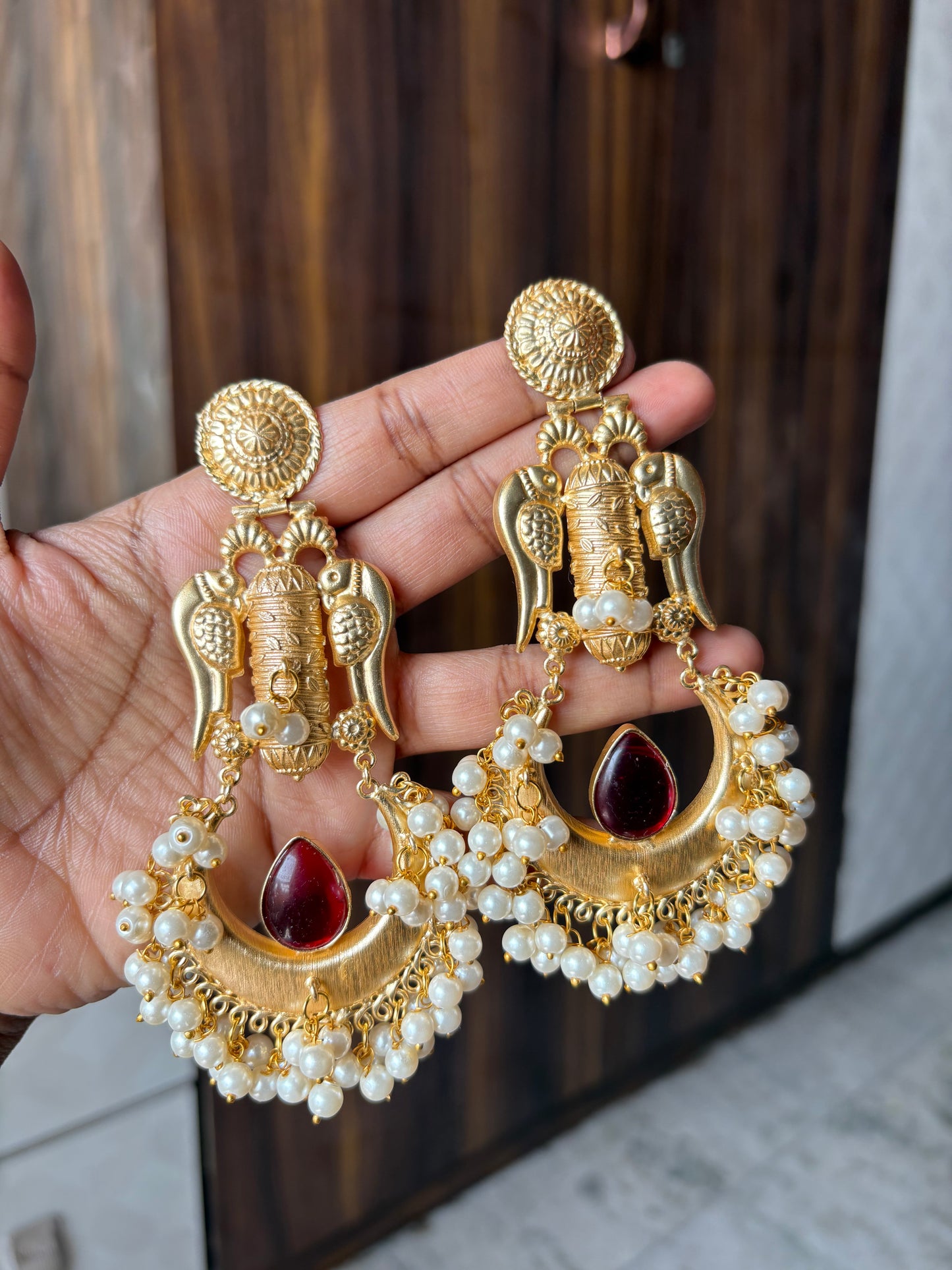 Red pearl earring