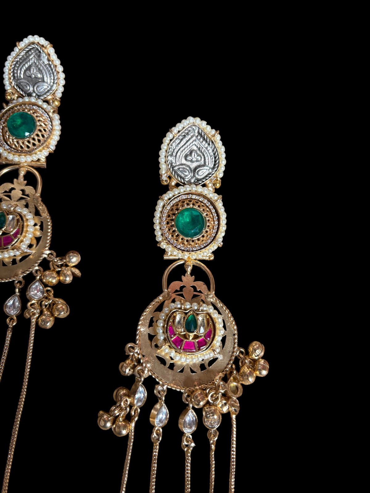 Rajkumari Dublet Stone Cascade Earrings