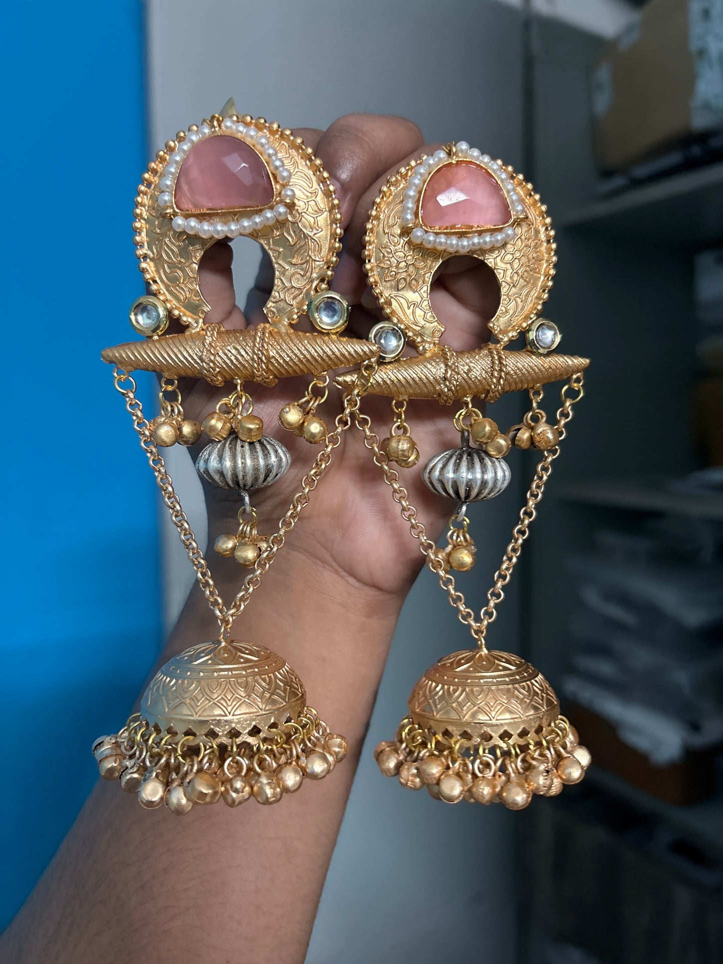 Anu Golden Brass Earring