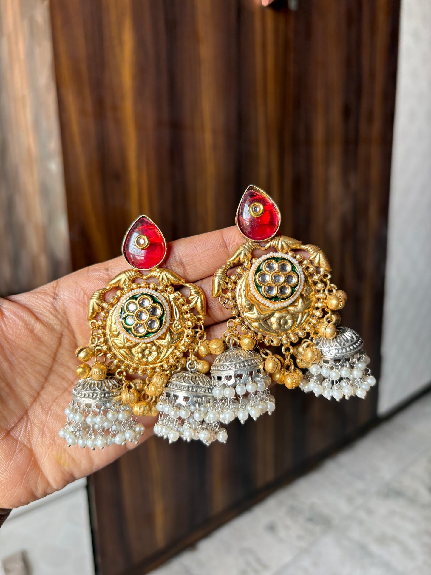 Red Mossonite stone Earring