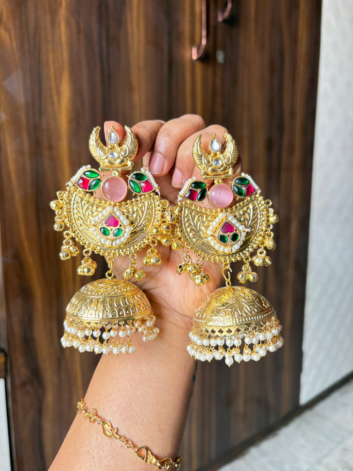 Pink stone Earring