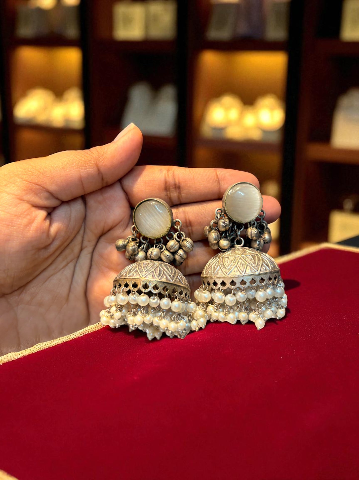 Afreen Silver Replica Necklace Set