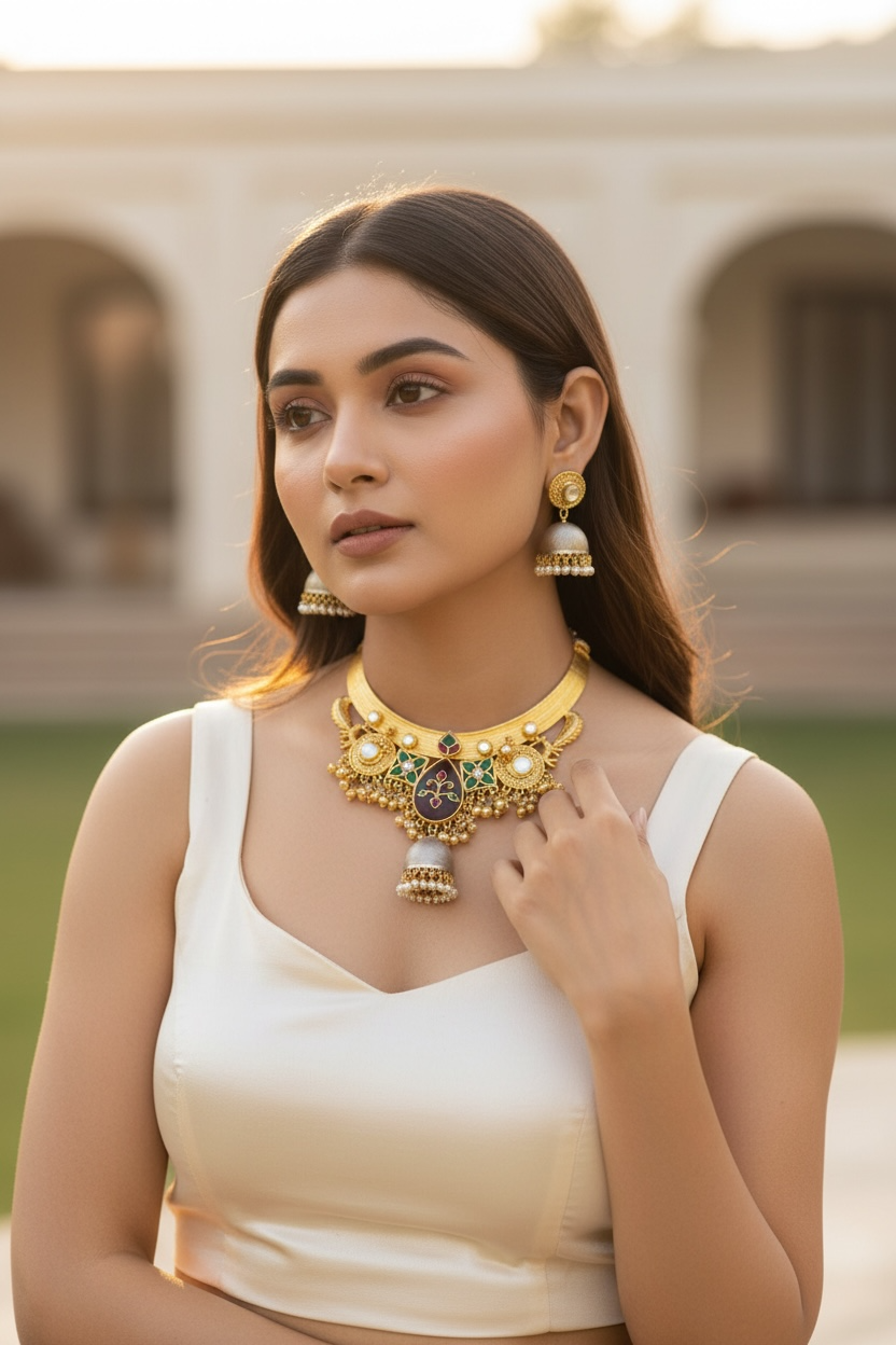 Rajsi Temple Collar Necklace Set