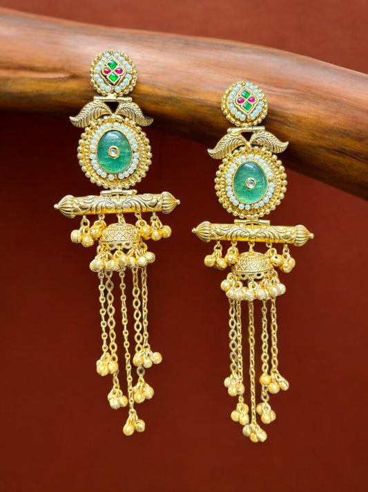 Azma Golden Brass Kashmiri Jhumka
