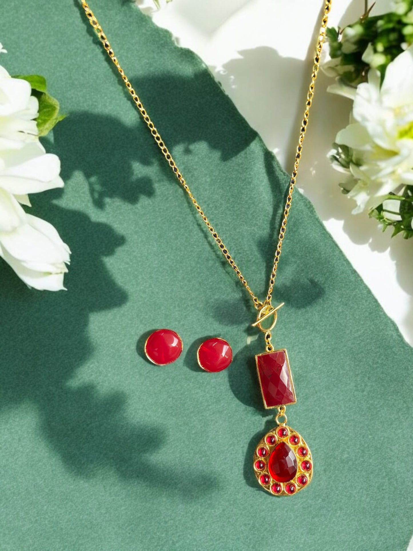 Natasha Brass Necklace Set