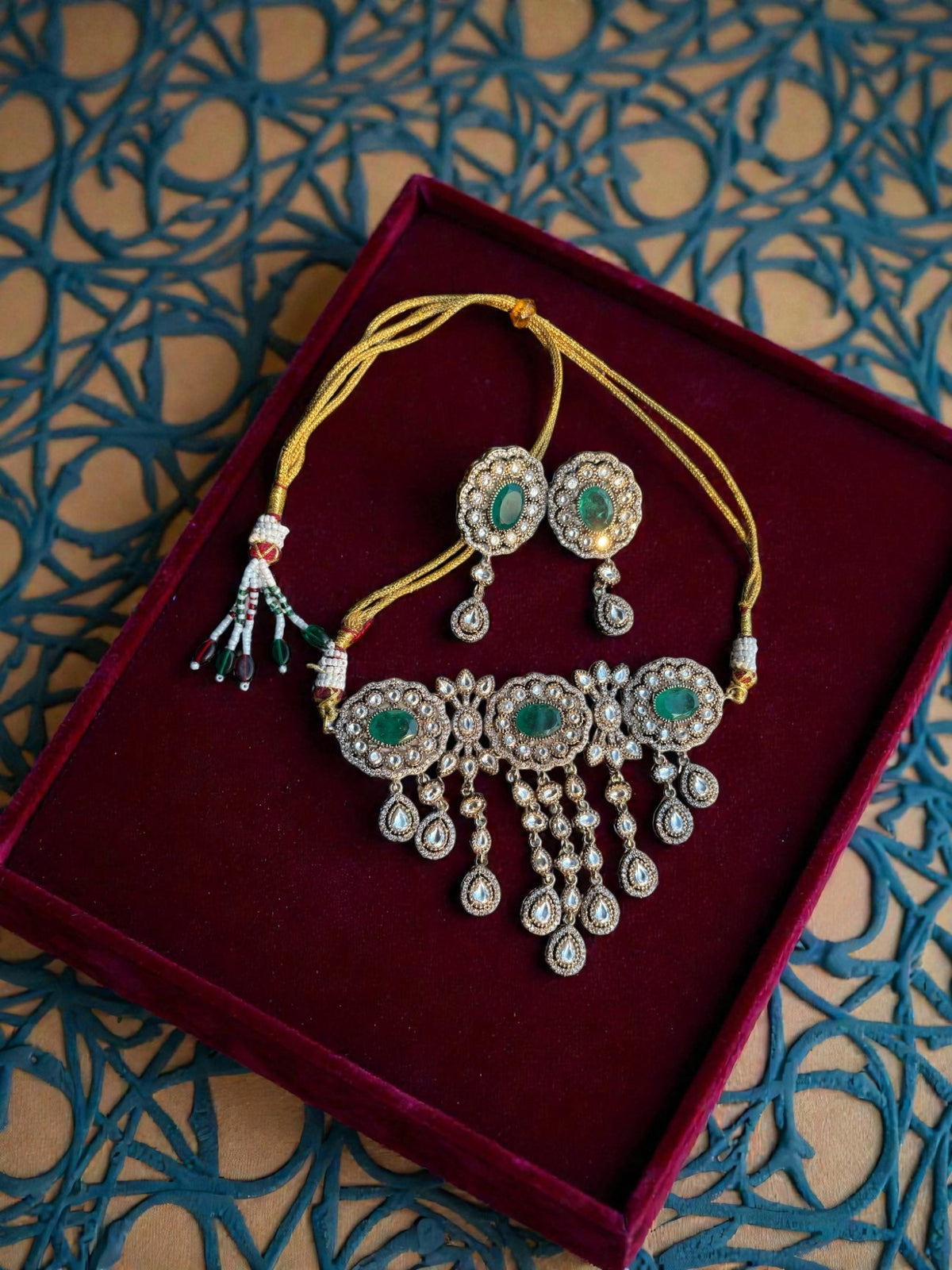 Emerald Royale Kundan Choker Set
