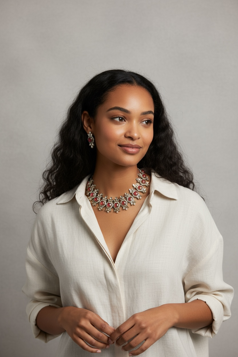 Debolina Firestone Necklace Set