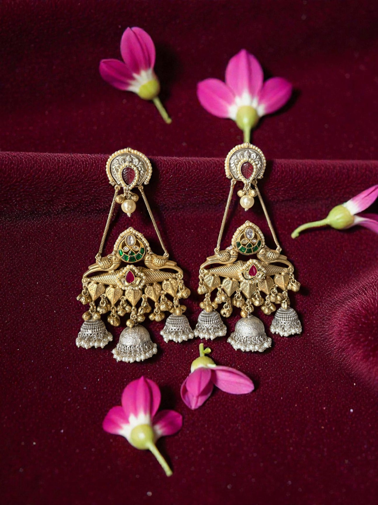 Vihara Royale Layered Jhumka Earrings