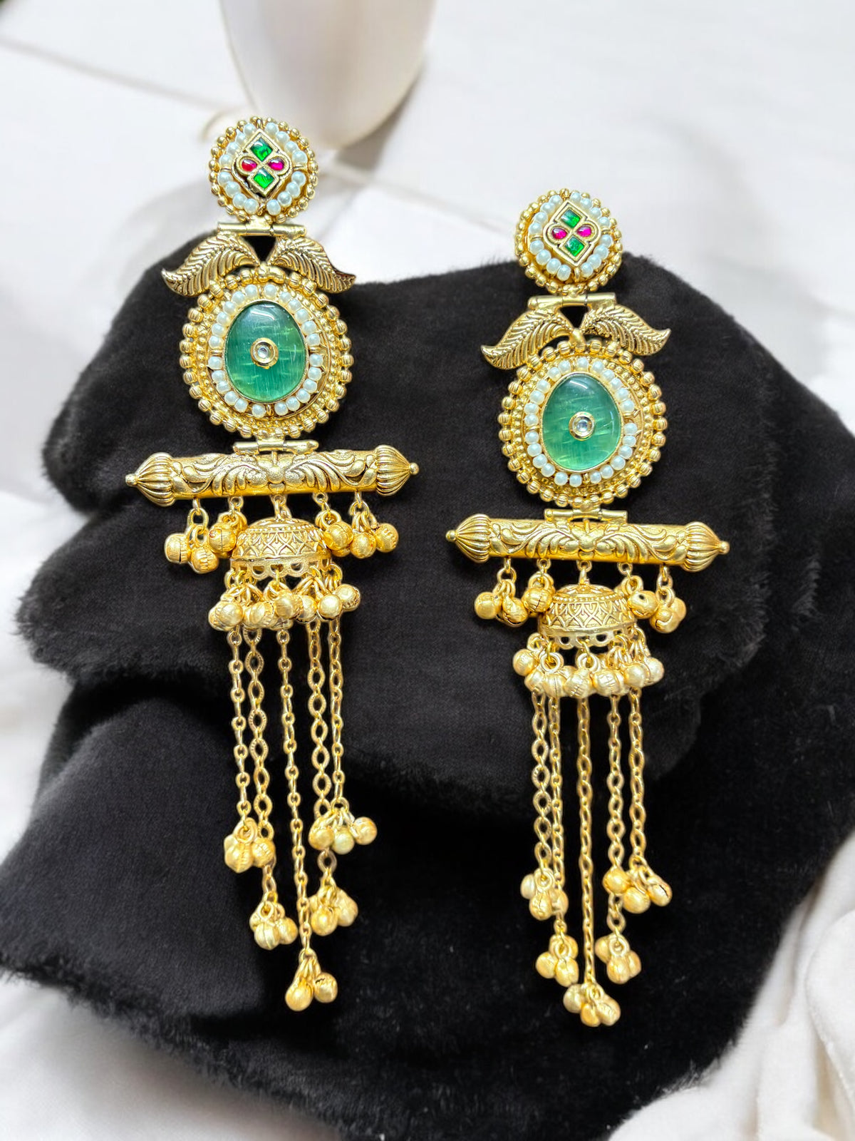 Azma Golden Brass Kashmiri Jhumka