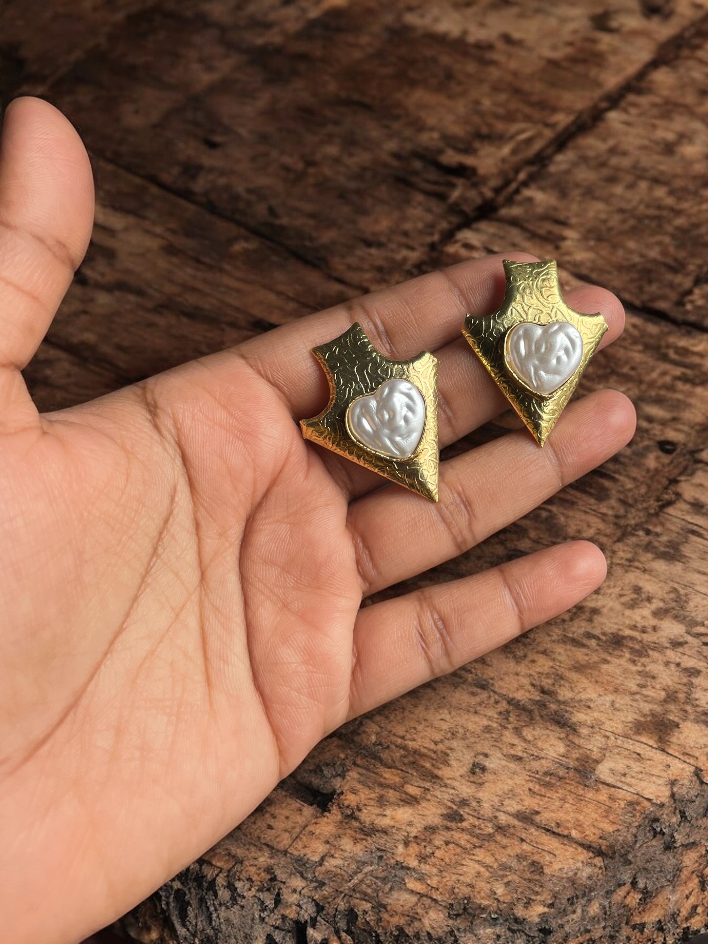 Ishika Brass MOP Earrings