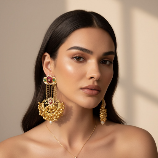 Rajeshwari Temple Cascade Earrings