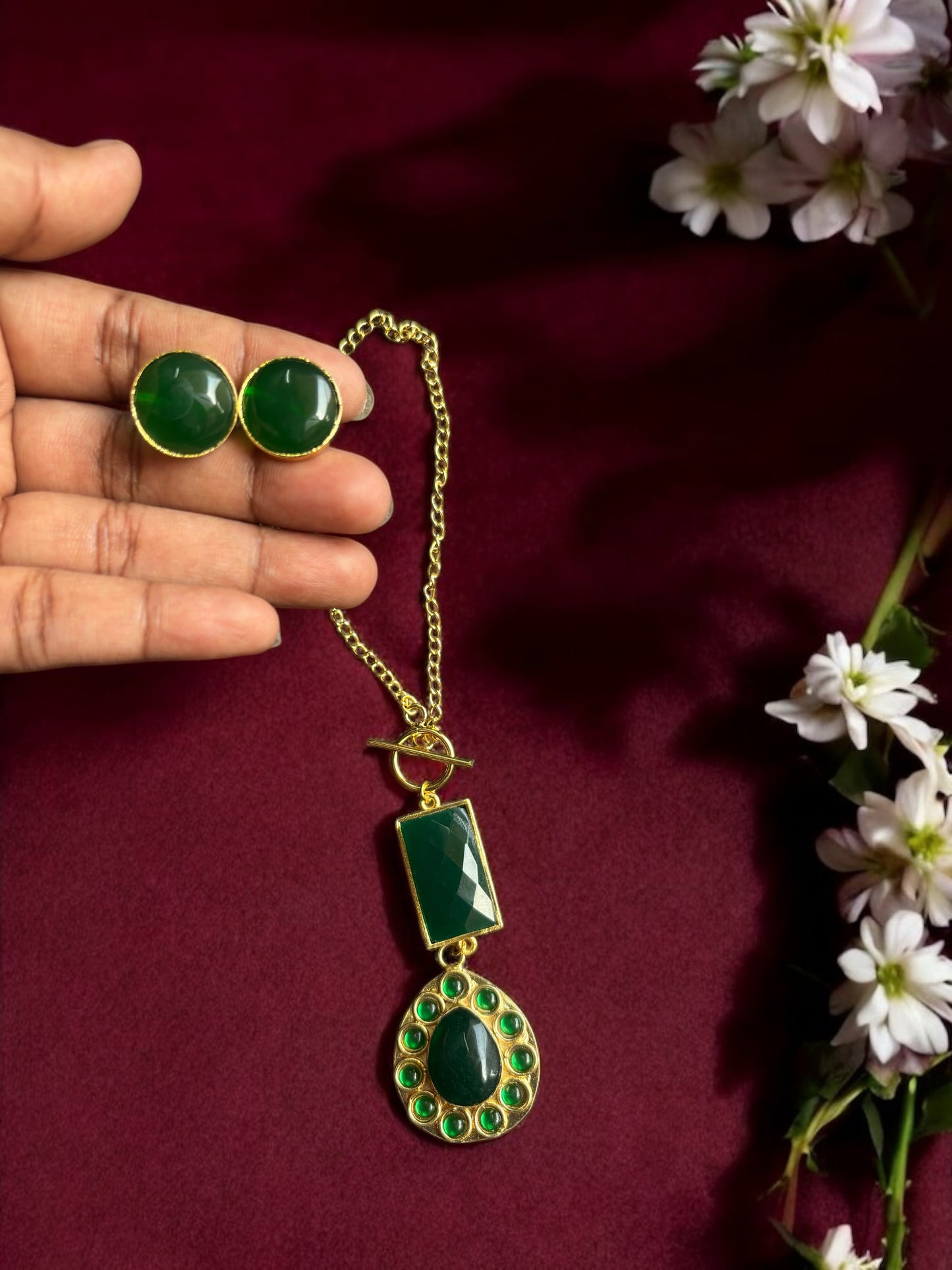 Natasha Brass Necklace Set