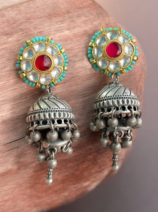 Tara Silver Pacchi Kundan Earrings
