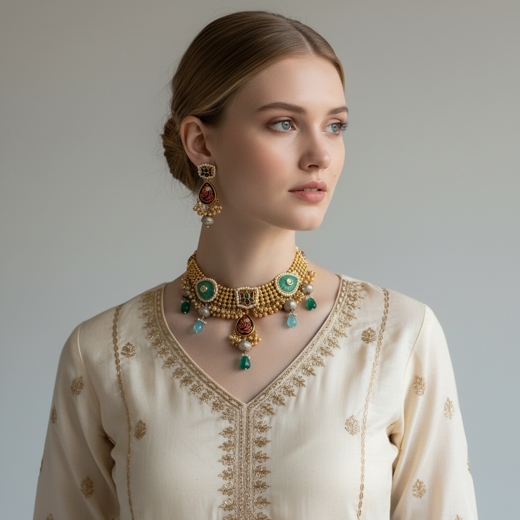 Neerja Handcrafted Kundan Choker Set