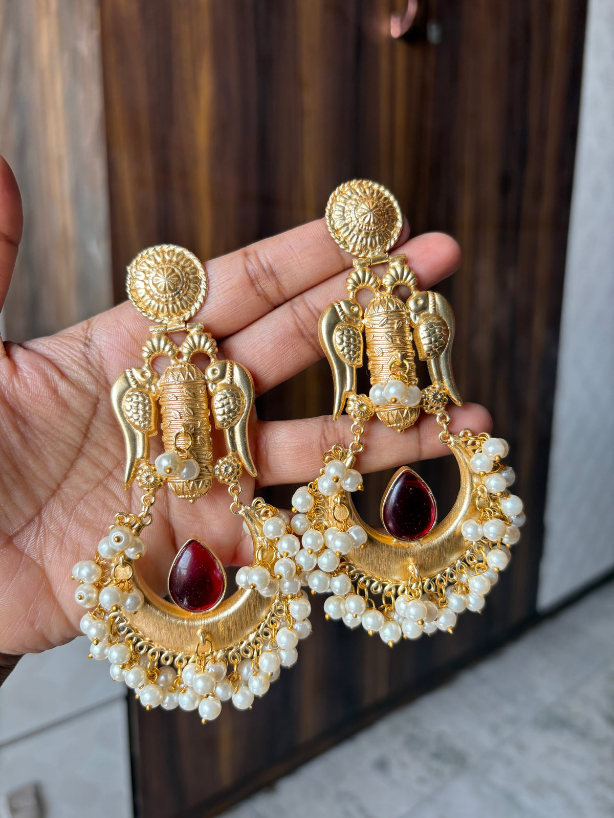 Red pearl earring