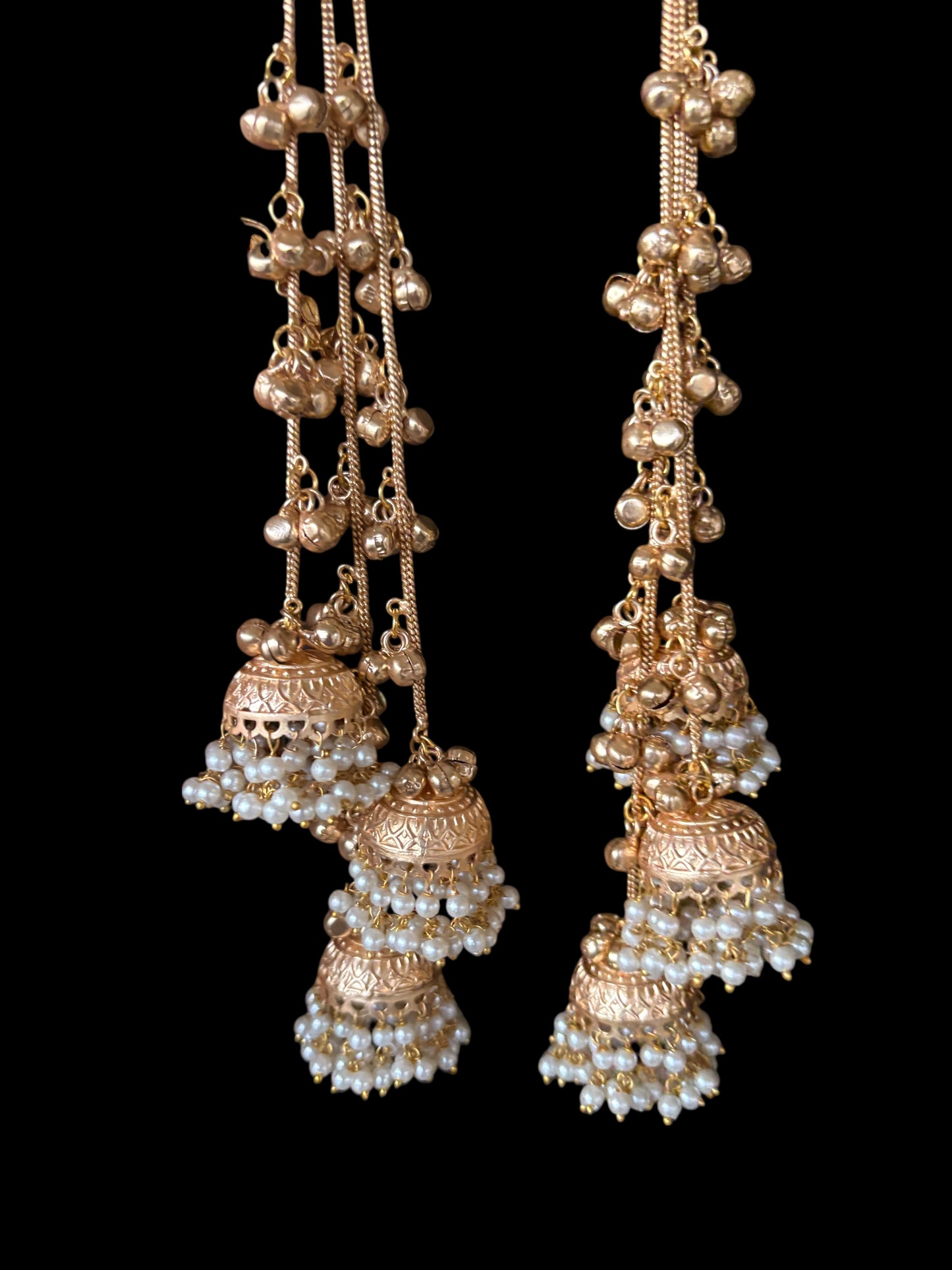 Rajwada Pearl Cascade Jhumka Earrings