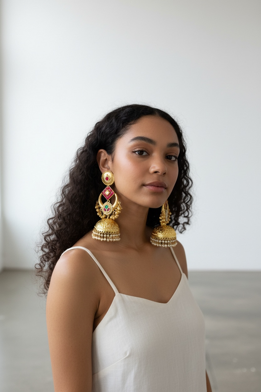 Poonam Brass Earring