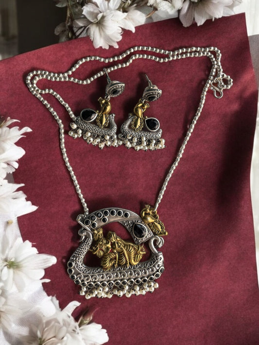 Radha Krishna Dual tone necklace