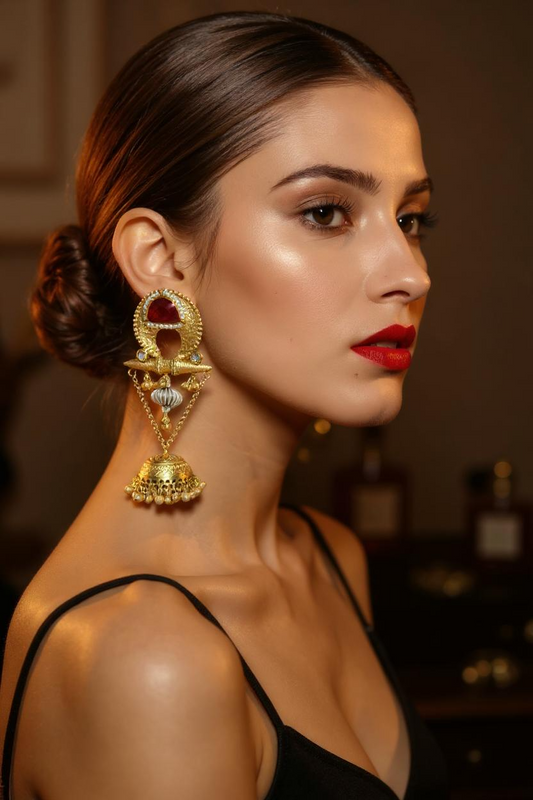 Anu Golden Brass Earring