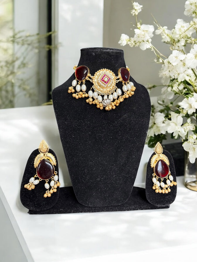 Sana Brass Necklace Set