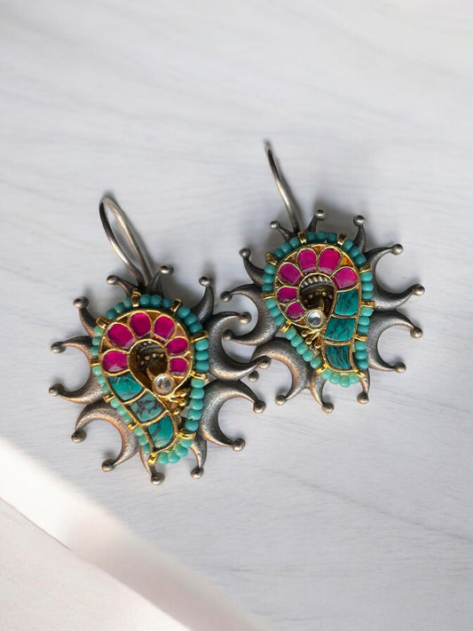 Vandana Silver Pacchi Kundan studs