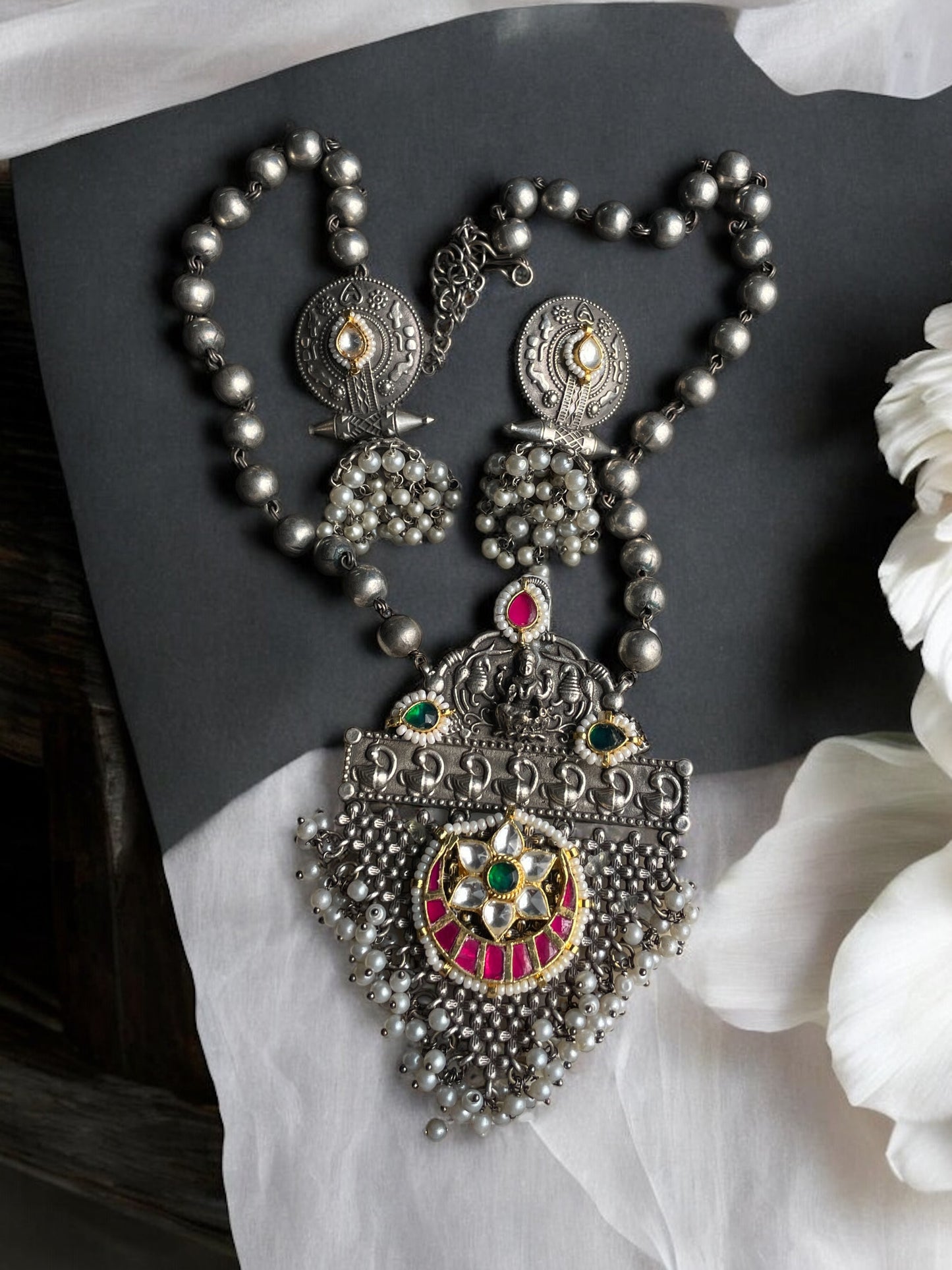Brass Pachi Kundan Necklace Set