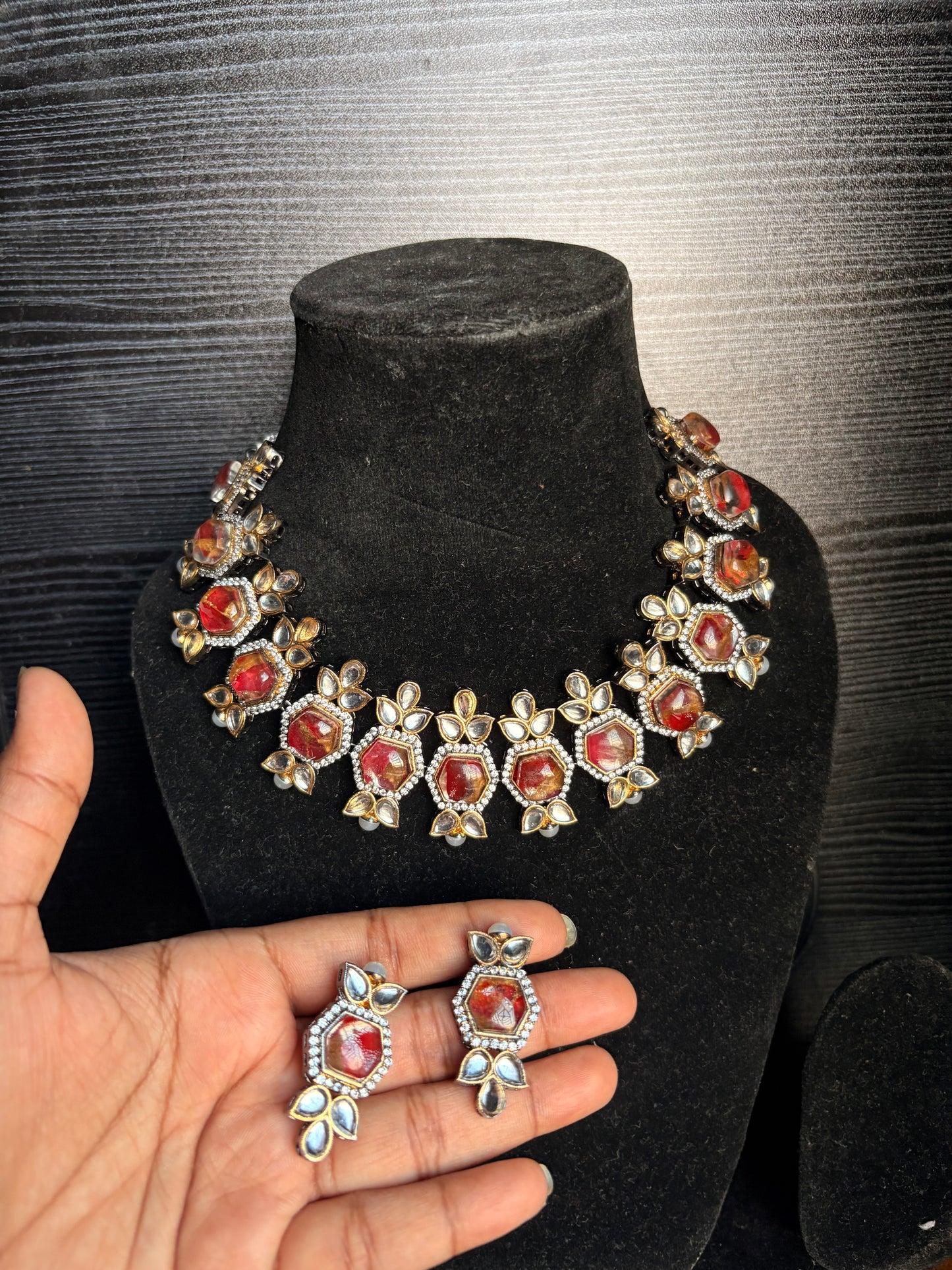 Debolina Firestone Necklace Set