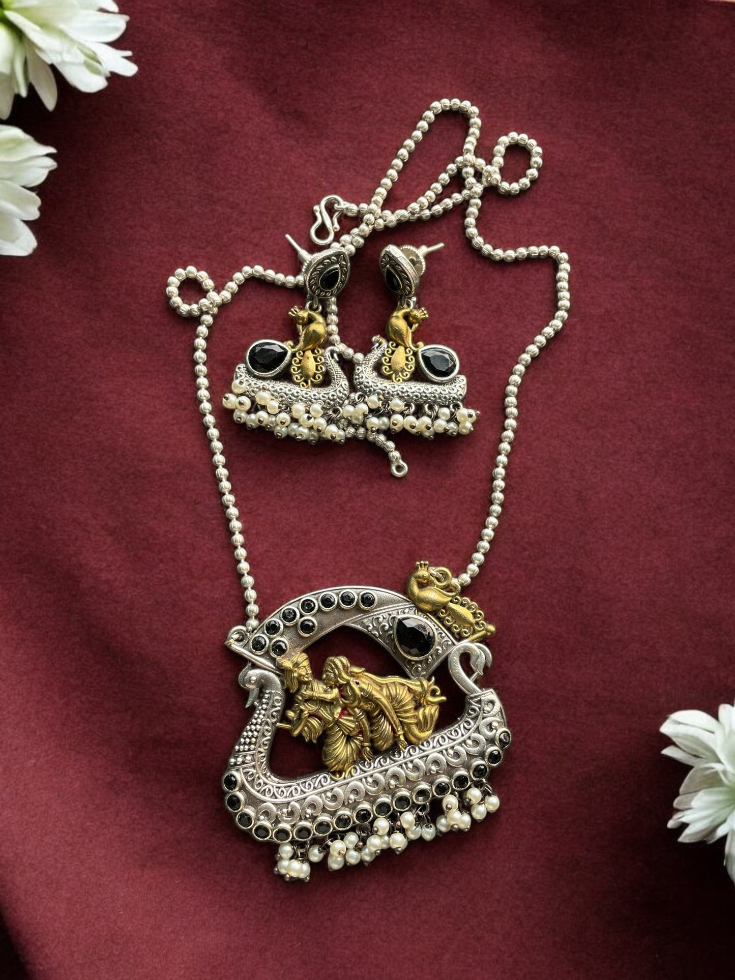 Radha Krishna Dual tone necklace
