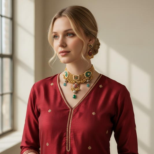 Neerja Handcrafted Kundan Choker Set