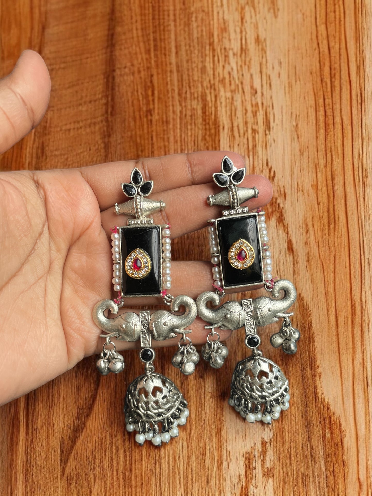 Tanvi Monalisa Silver Replica Earrings