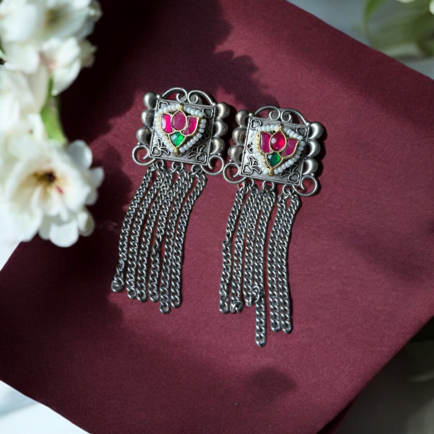 Sara Silver Pacchi Kundan Earring