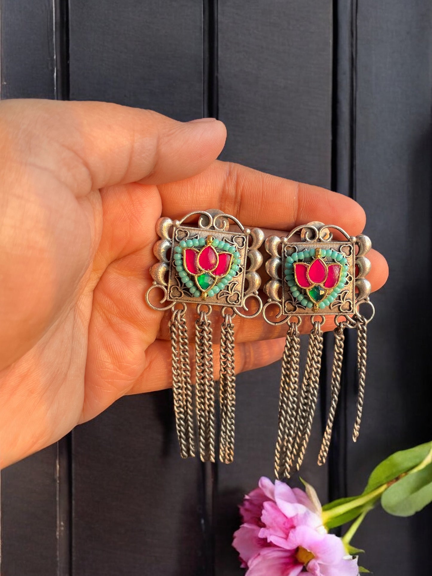 Sara Silver Pacchi Kundan Earring