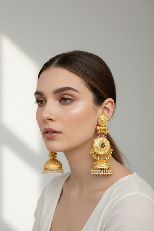 Svarnashree Pacchi Jhumka Royale