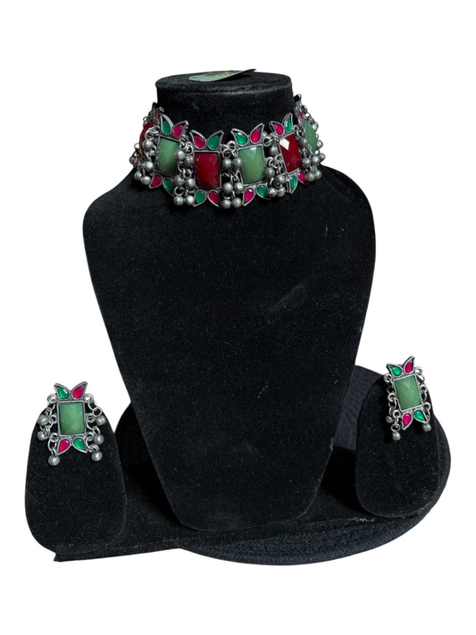 Gulnaar Black Polish Choker Set