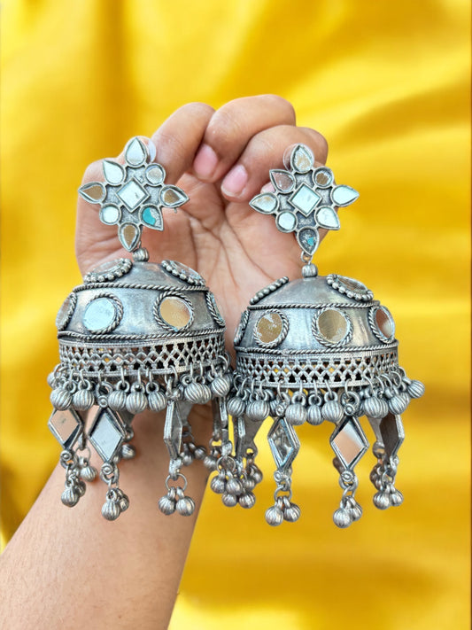Siri Blackpolish Mirror Jhumka