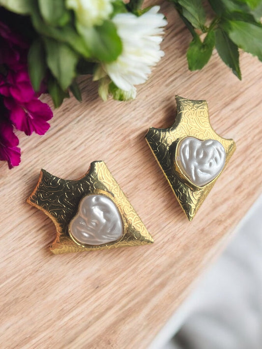 Ishika Brass MOP Earrings