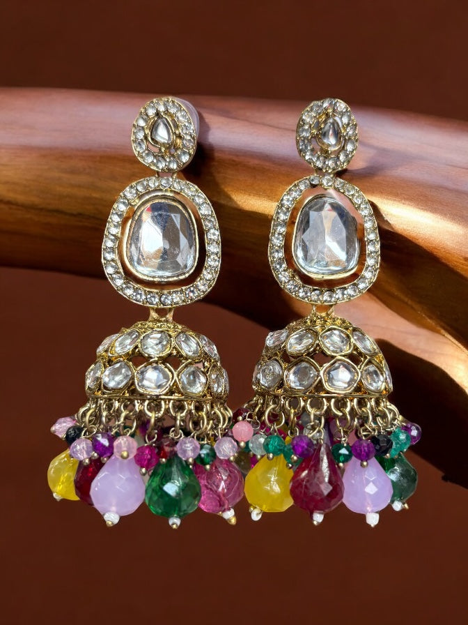 Ryka Multi stone Kundan Earring