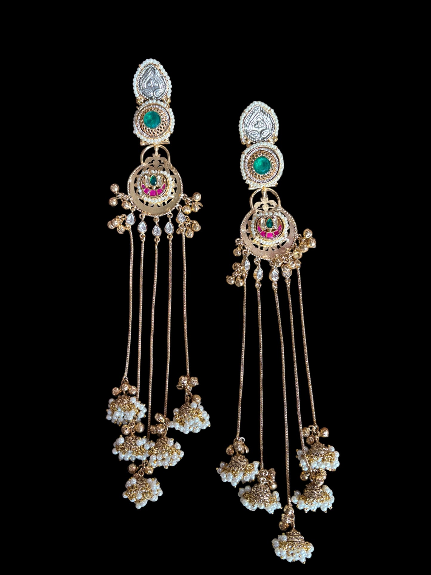 Rajkumari Dublet Stone Cascade Earrings