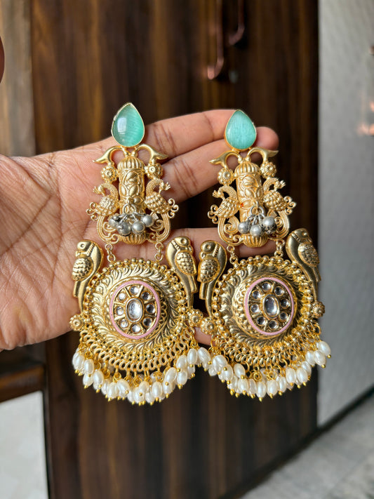 Blue Kundan Earring