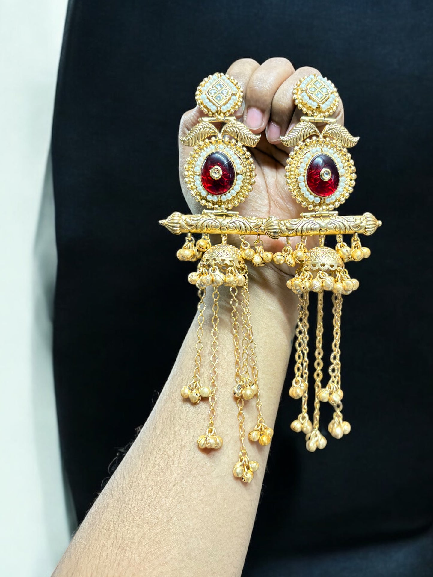 Azma Golden Brass Kashmiri Jhumka