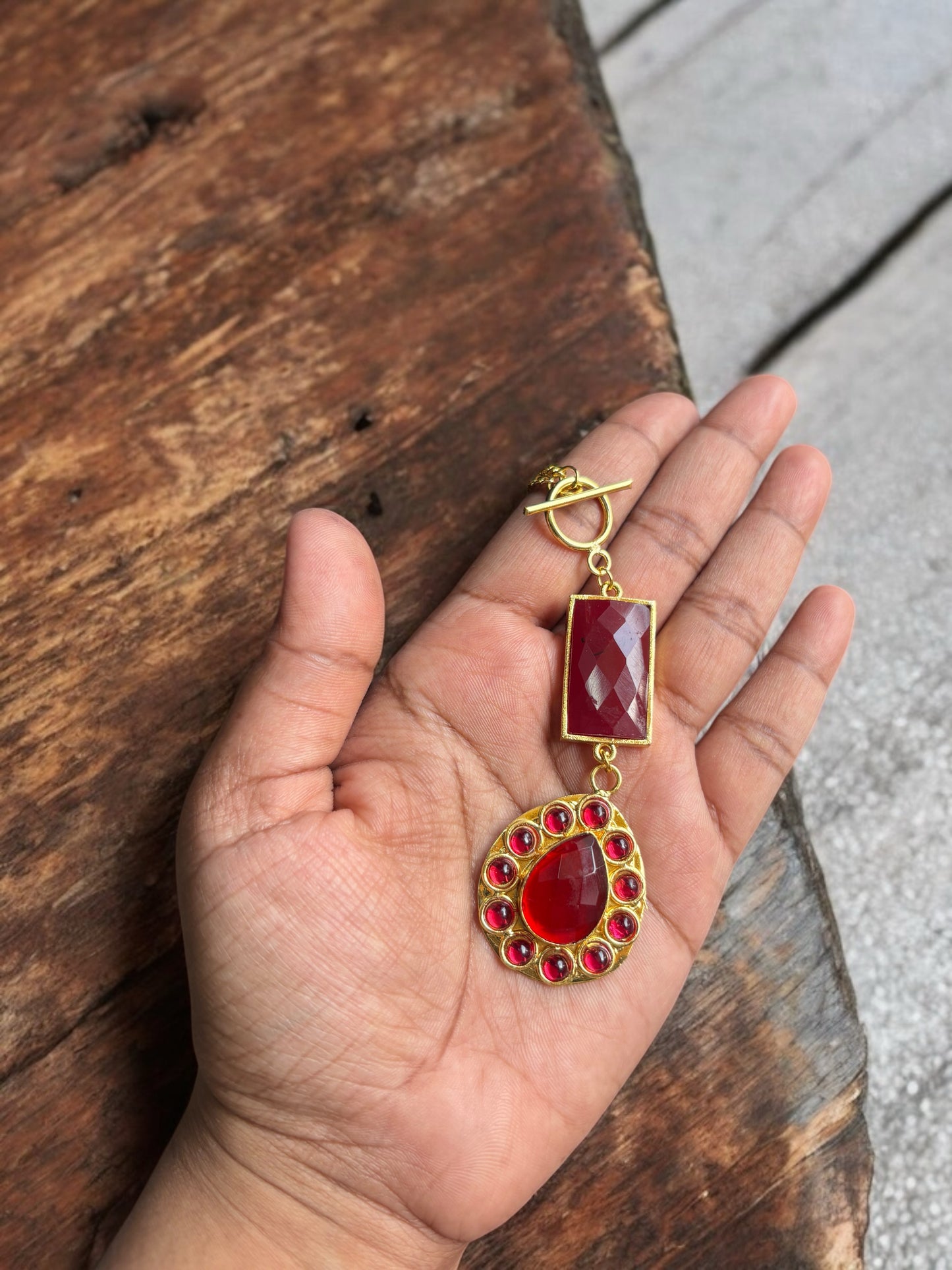 Natasha Brass Necklace Set