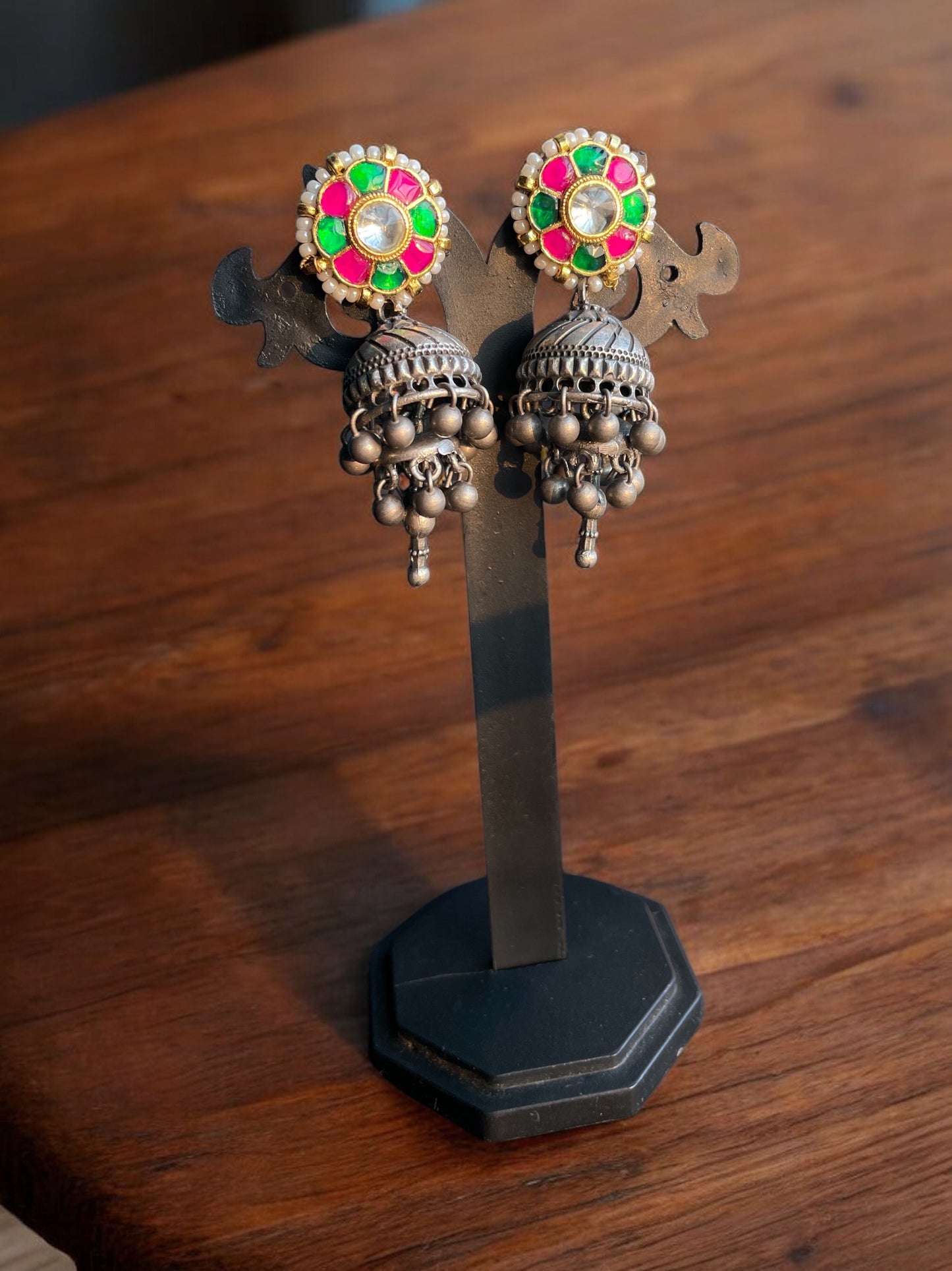 Tara Silver Pacchi Kundan Earrings