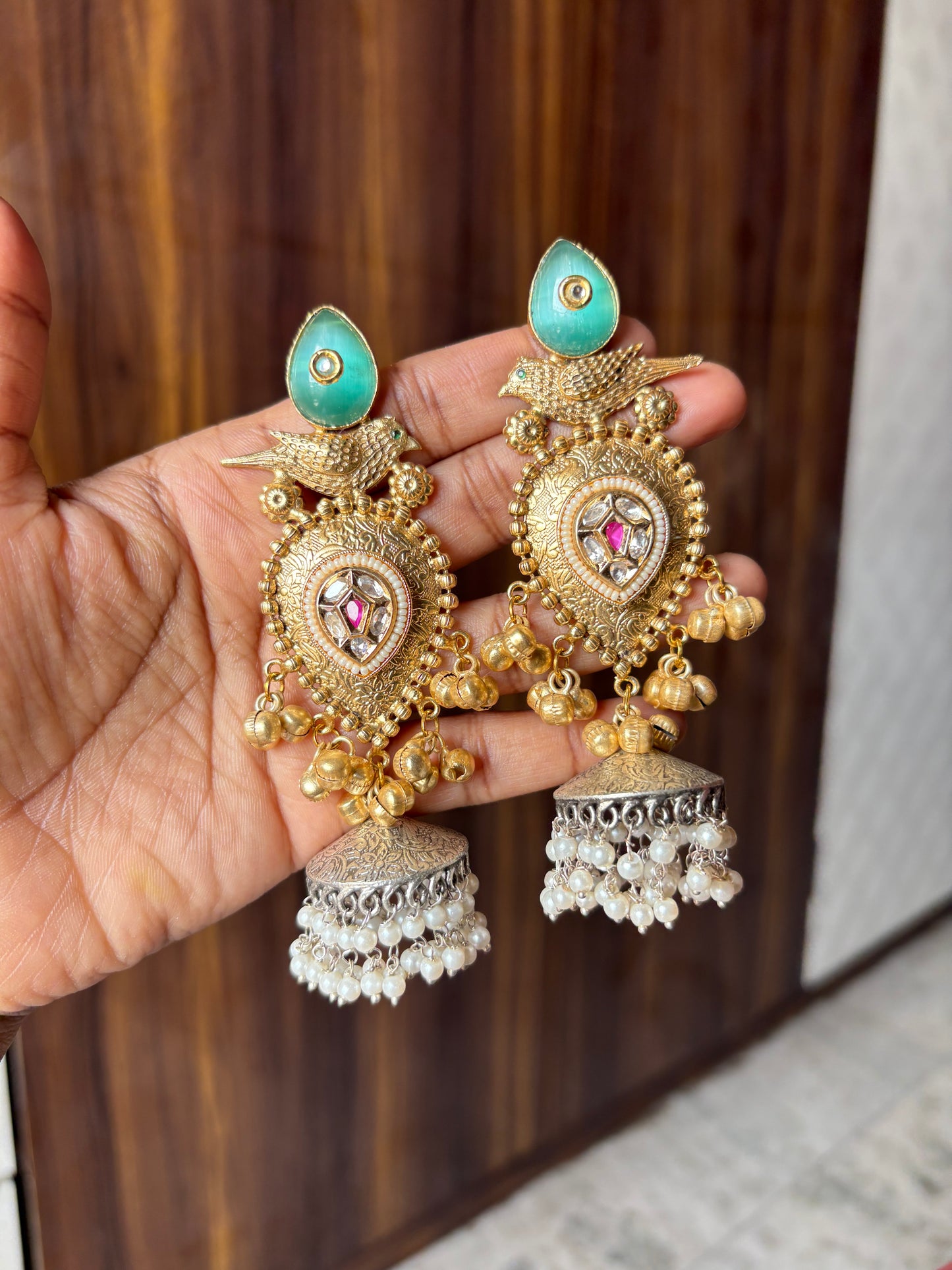 Blue mossonite Stone Earring