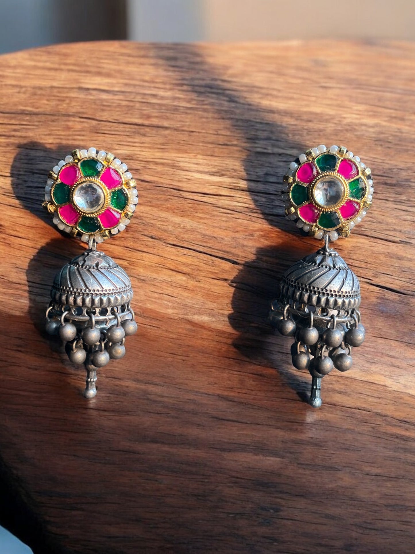 Tara Silver Pacchi Kundan Earrings