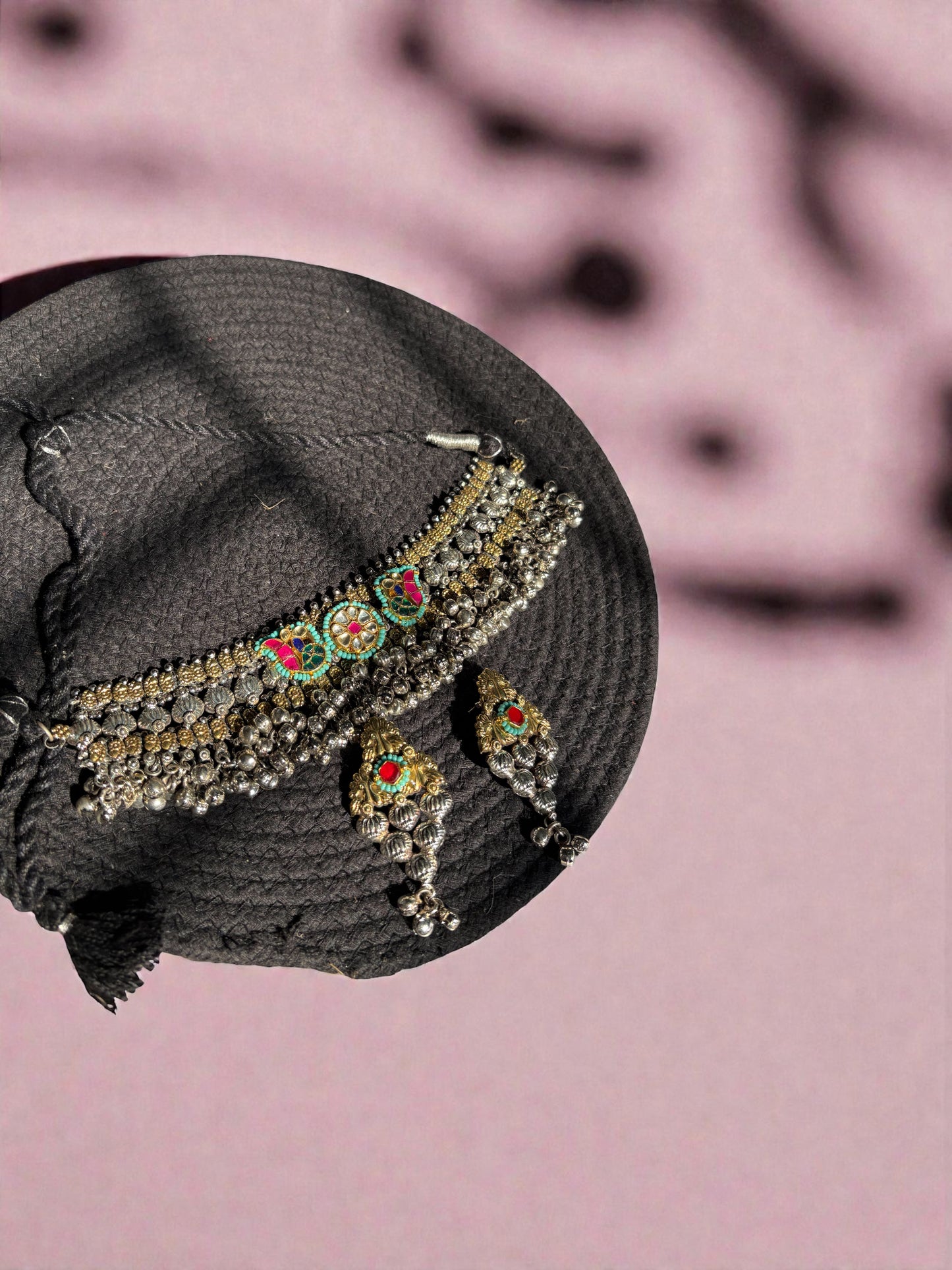 Royal Kundan Silver Choker Set