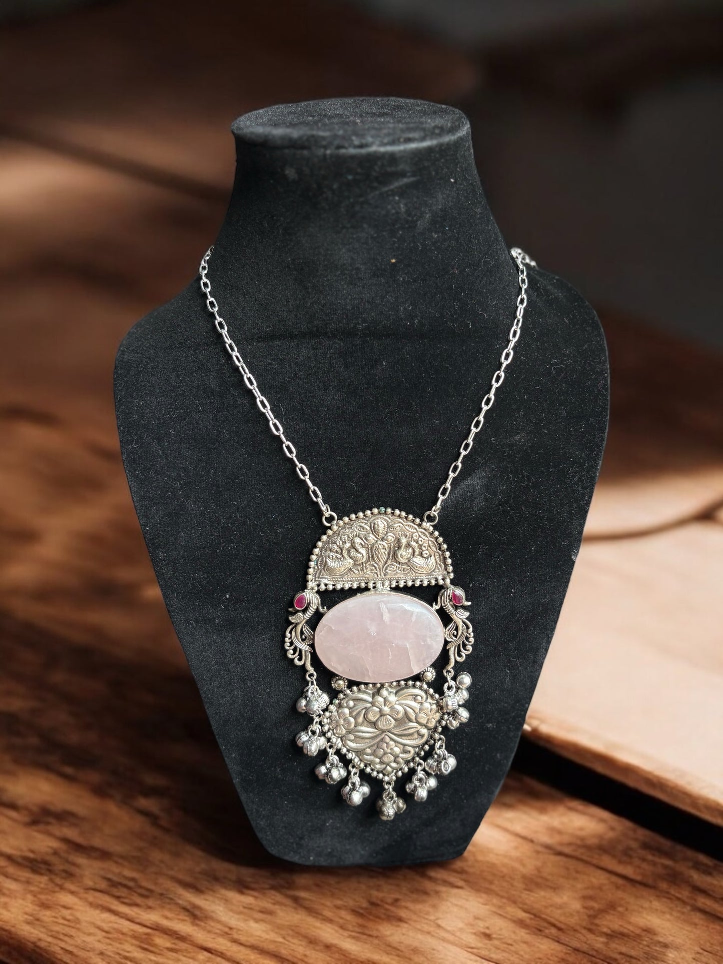 Dhiriti Brass Silver Monalisa Necklace