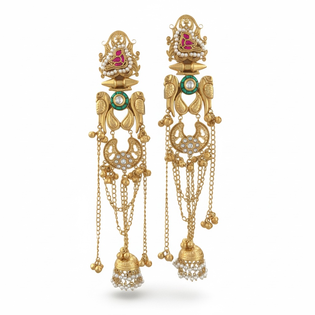 Mayura Rani Layered Jhumka Earrings