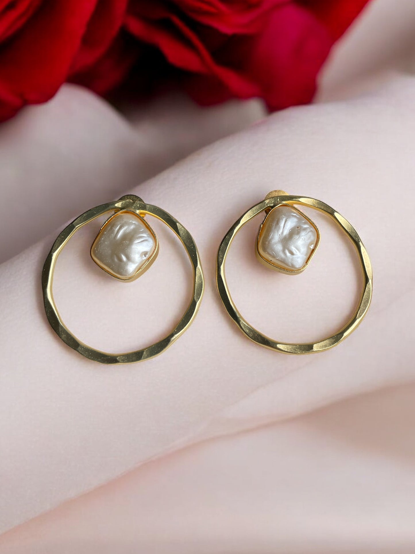 Gunjan Brass MOP Earrings