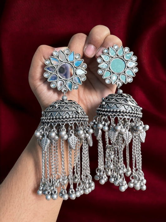 Ishika Blackpolish Mirror Jhumka