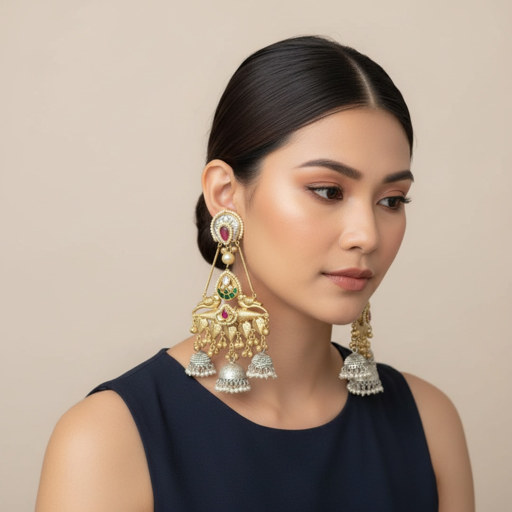 Vihara Royale Layered Jhumka Earrings